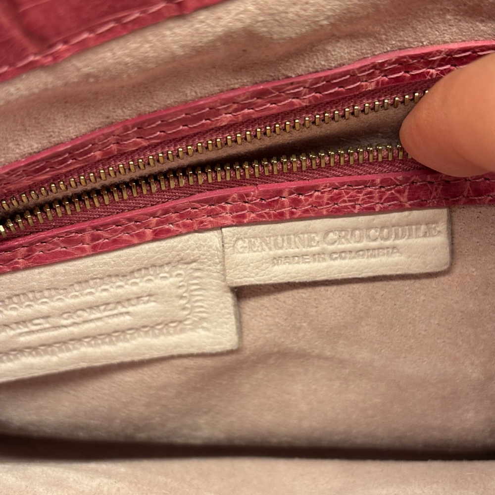 Nancy Gonzalez Pink Genuine Crocodile Shoulder Bag - Picture 6 of 7